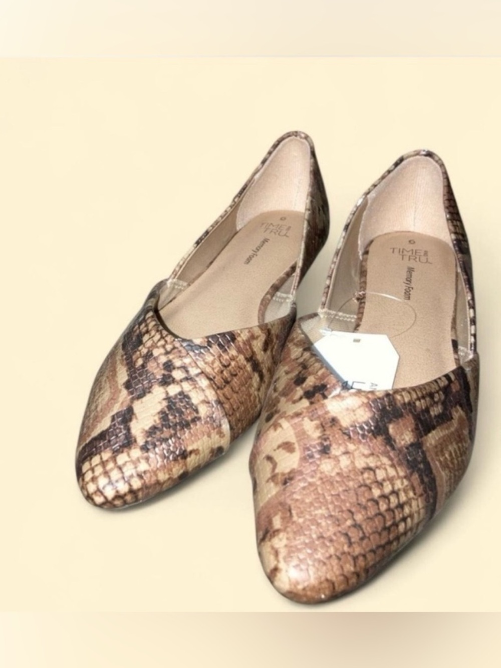 NWT Time and Tru Flats Metallic embossed Snake Print 6